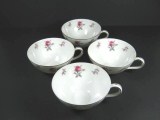 Lot 4 Vintage Meito Rose Chintz Coffee Tea Cups Japan